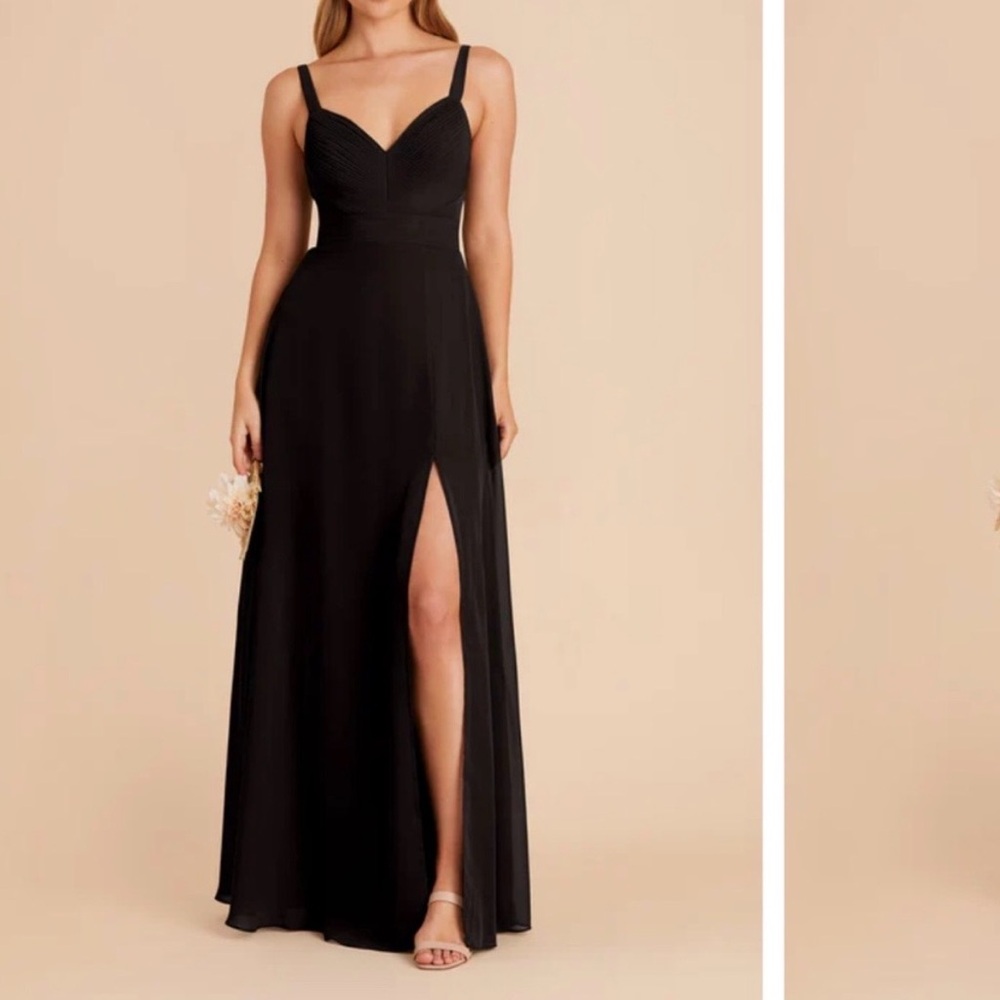 Elegant Black Spaghetti-Strap Bridemaids Dress